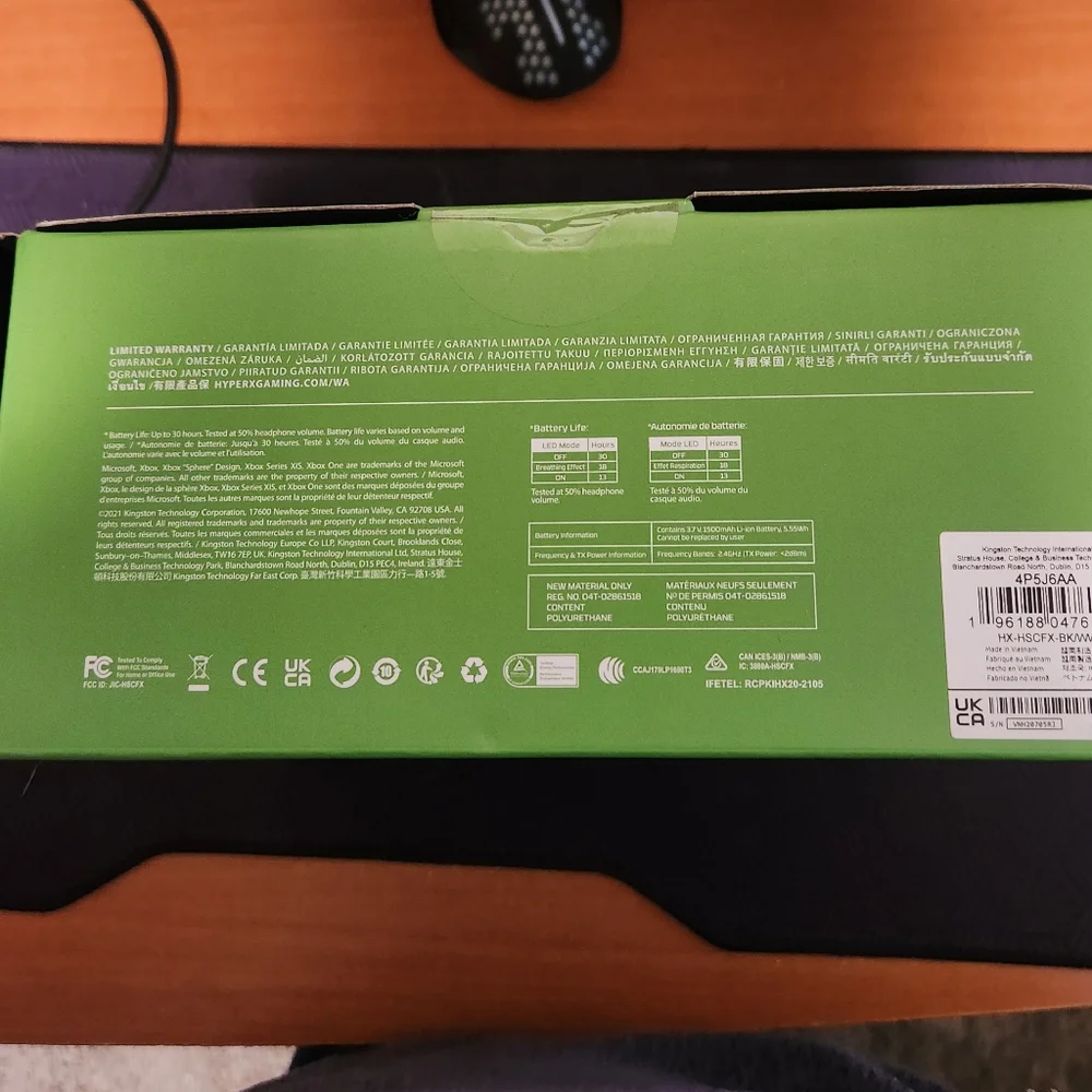 HyperX-CloudX Flight Wireless Gaming Headset for Xbox X|S and Xbox One-Black NIB